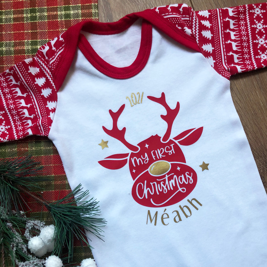 Personalised First Christmas Babygrow