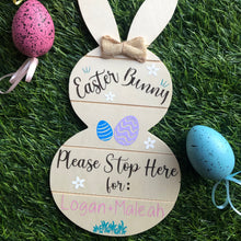 Load image into Gallery viewer, Easter Bunny Stop Here Sign
