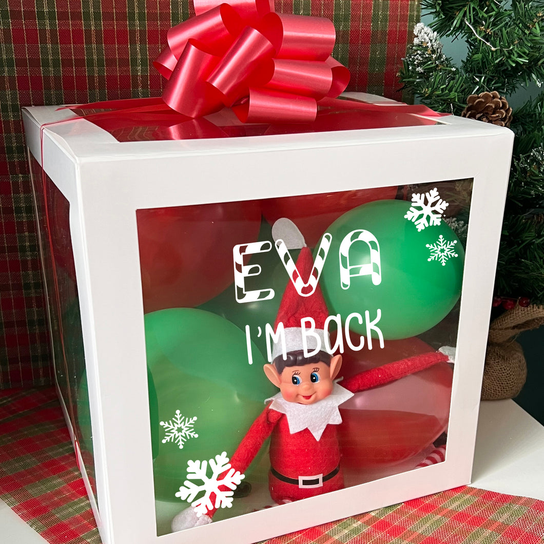 Personalised Elf Arrival Balloon Box