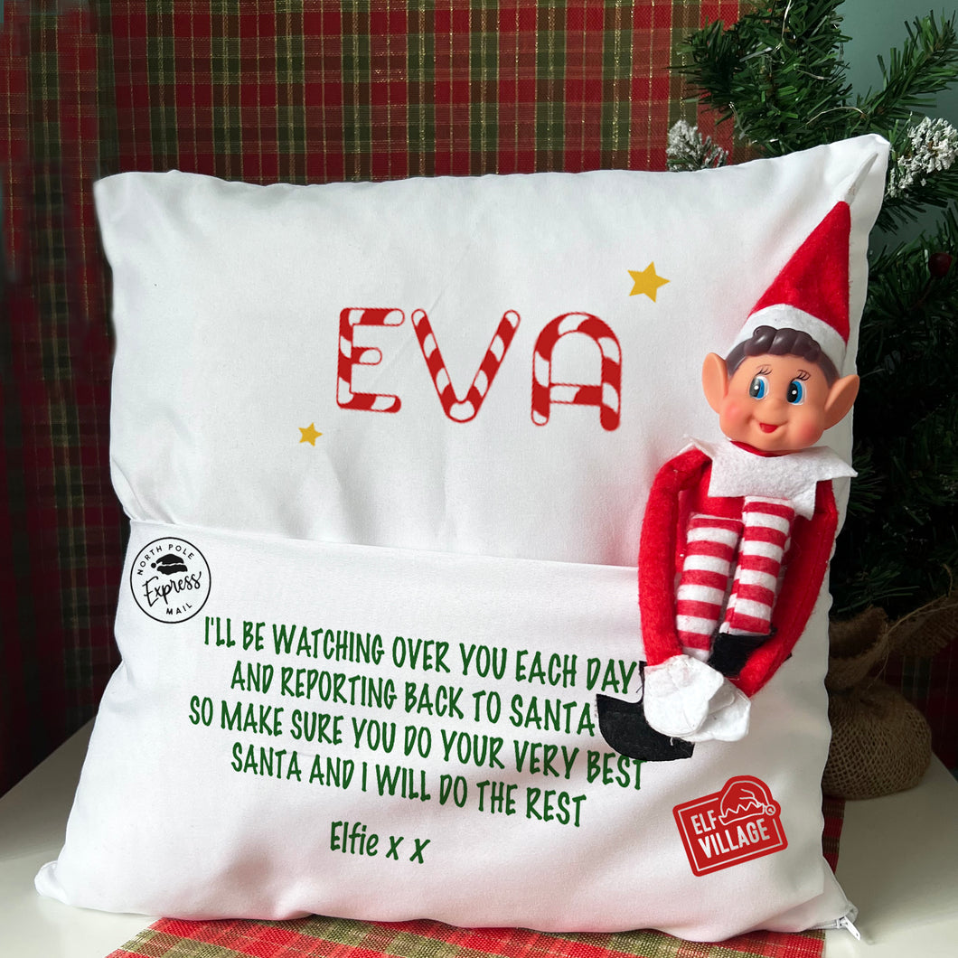 Personalised Elf Pocket Cushion