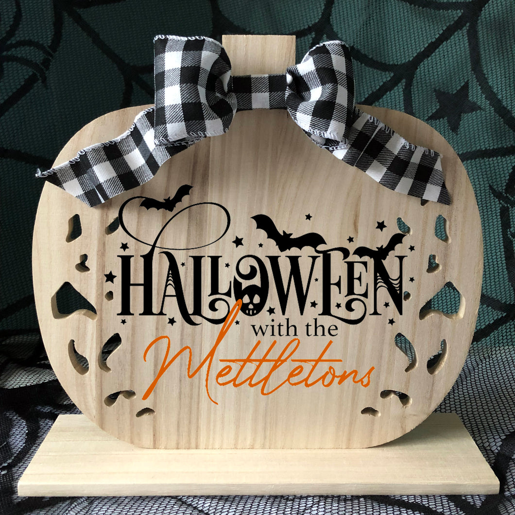 Personalised Decorative Halloween Pumpkin Sign