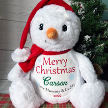 Load image into Gallery viewer, Personalised Snowman Christmas Teddy
