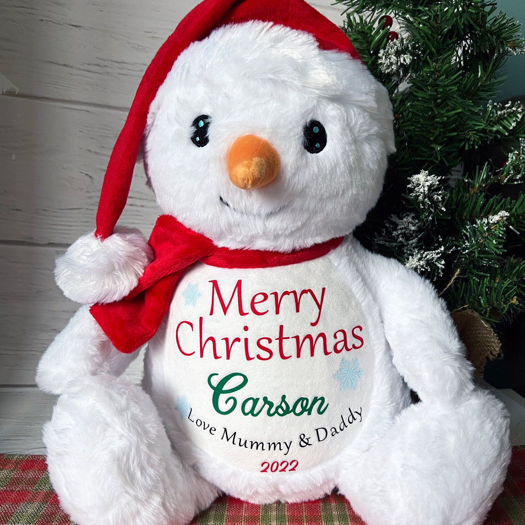 Personalised Snowman Christmas Teddy